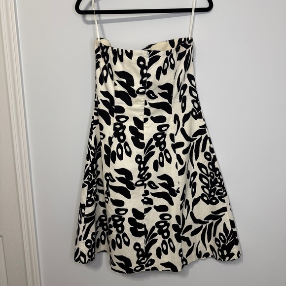 White House Black Market Strapless Dress Size 8 | Black & White Floral Print - Picture 2 of 11